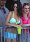 Selena Gomez and Vanessa Hudgens in a bikini on balcony on the set of Spring Breakers
